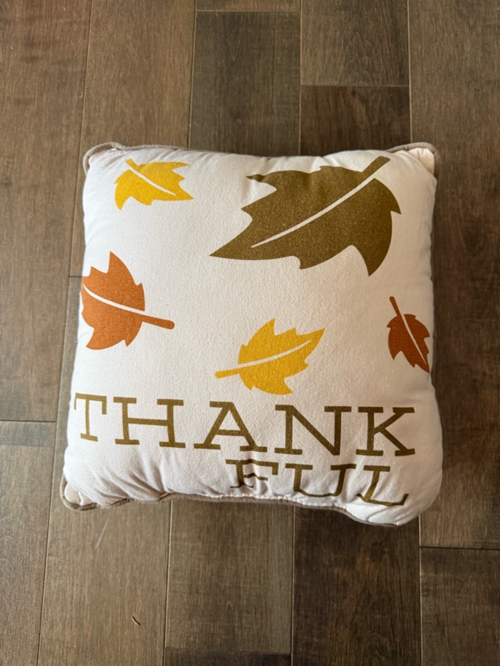 “Thankful” Decorative Pillow 14x14 – Fall/Neutral Decor